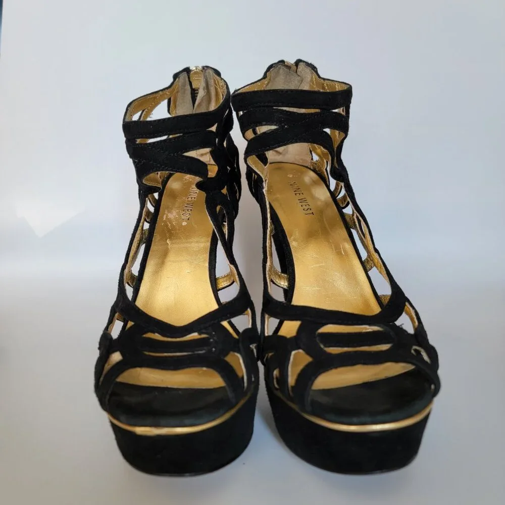 Nine West Platform Stiletto Heel – black suede 8M. - Picture 2 of 10